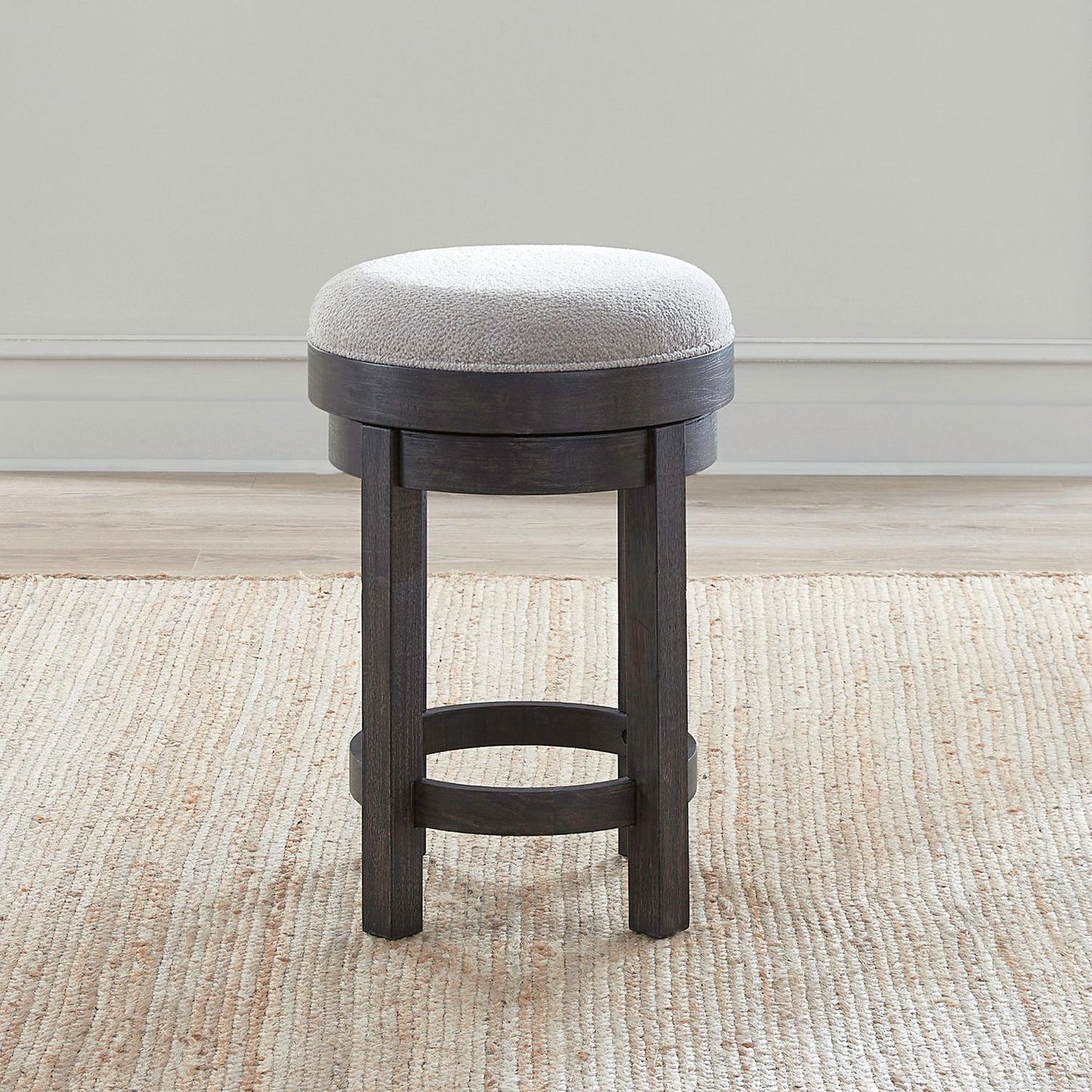 Weston - Upholstered Swivel Console Stool - Peppercorn