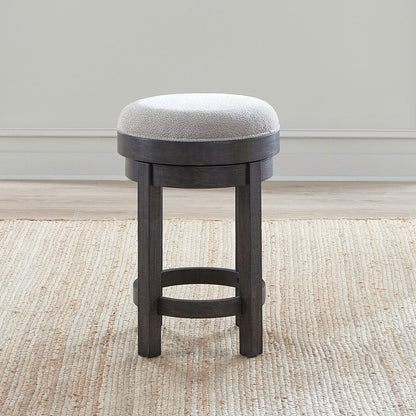 Weston - Upholstered Swivel Console Stool - Peppercorn
