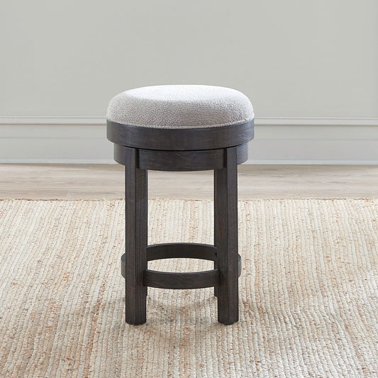 Weston - Upholstered Swivel Console Stool - Peppercorn