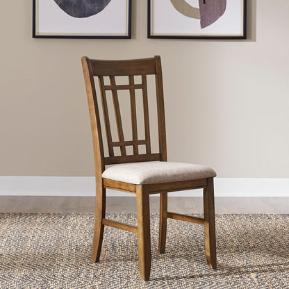 Santa Rosa - Lattice Back Side Chair - Antique Honey