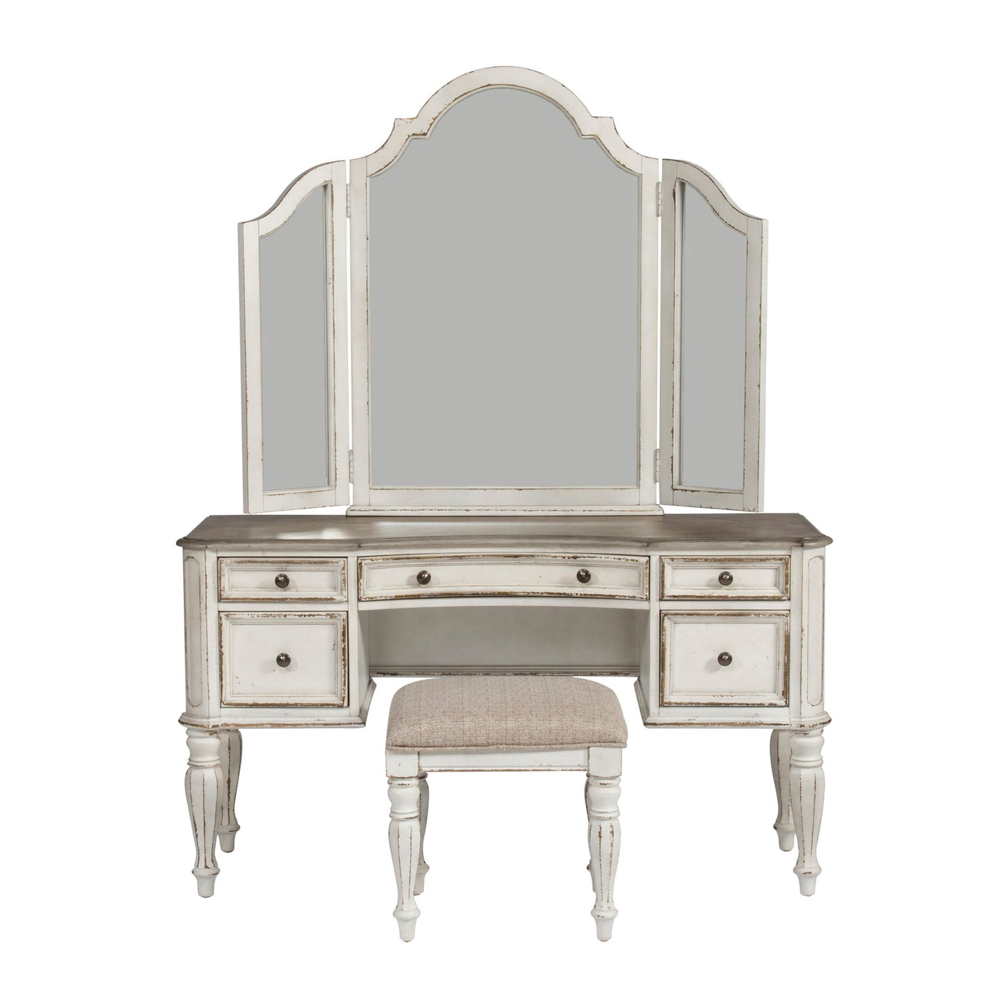 Magnolia Manor - 3 Piece Vanity Set - Antique White