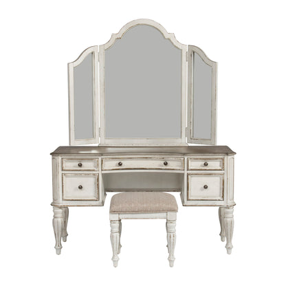 Magnolia Manor - 3 Piece Vanity Set - Antique White