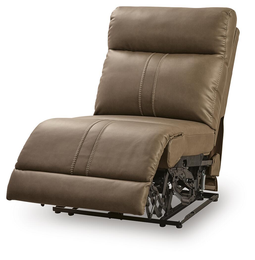 Max-Momentum - Power Armless Recliner With Adjustable Headrest - Biscotti