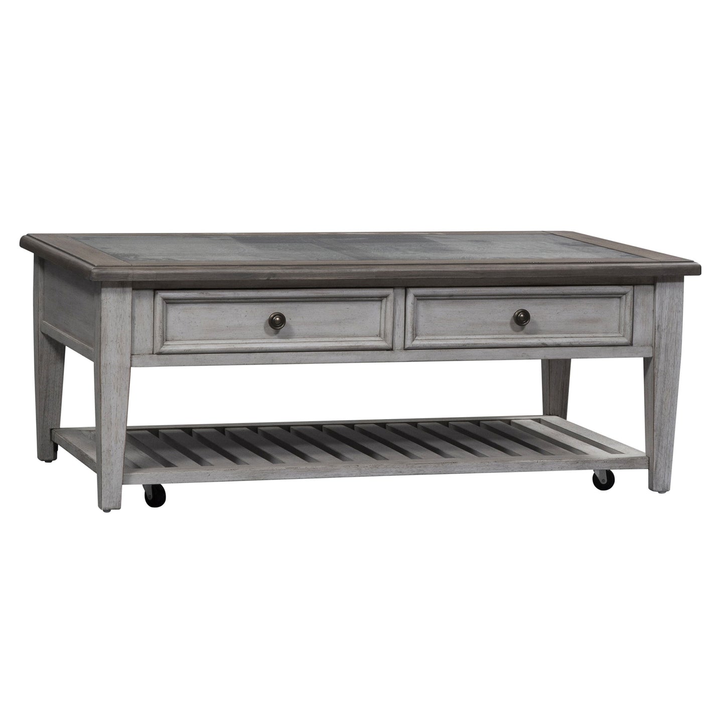 Heartland - 3 Piece Table Set - Antique White / Tobacco Tops