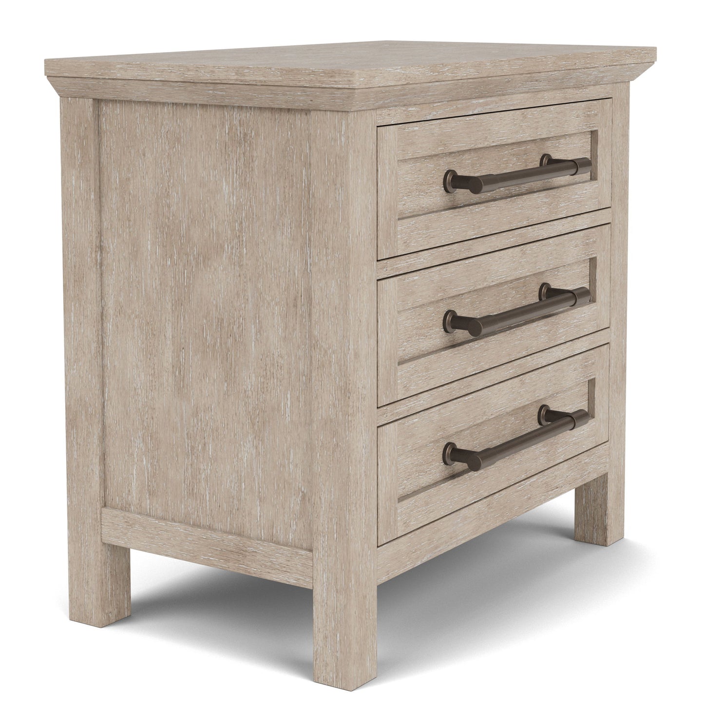 Bennett - Three Drawer Nightstand - Frosted Gray