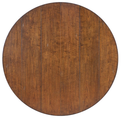 Fenmore - Complete Round Dining Table - Mocha And Distressed Cherry