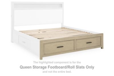 Calmoro - Queen Storage Footboard/Roll Slats - Gray