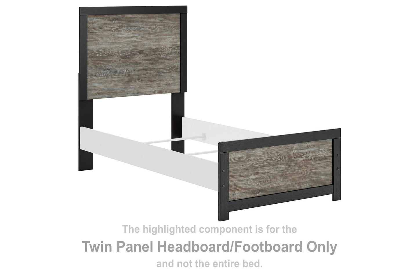 Broachmyn - Twin Panel Headboard/Footboard - Black / Gray