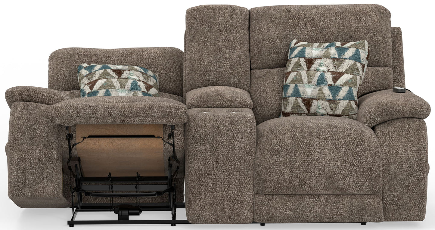 Joya - Power Headrest Power Lay Flat Reclining Console Loveseat With CR3 Heat/Massage/Lumbar/ZG