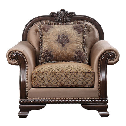 Chateau De Ville - Chair With Pillow (Same Lv01590) - Fabric & Espresso
