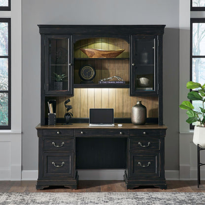 Meritage - Credenza & Hutch - Aged Charcoal
