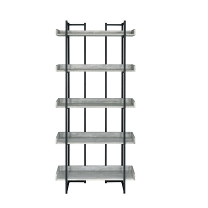Preston - 2 Piece Desk And Bookshelf Set - Gray
