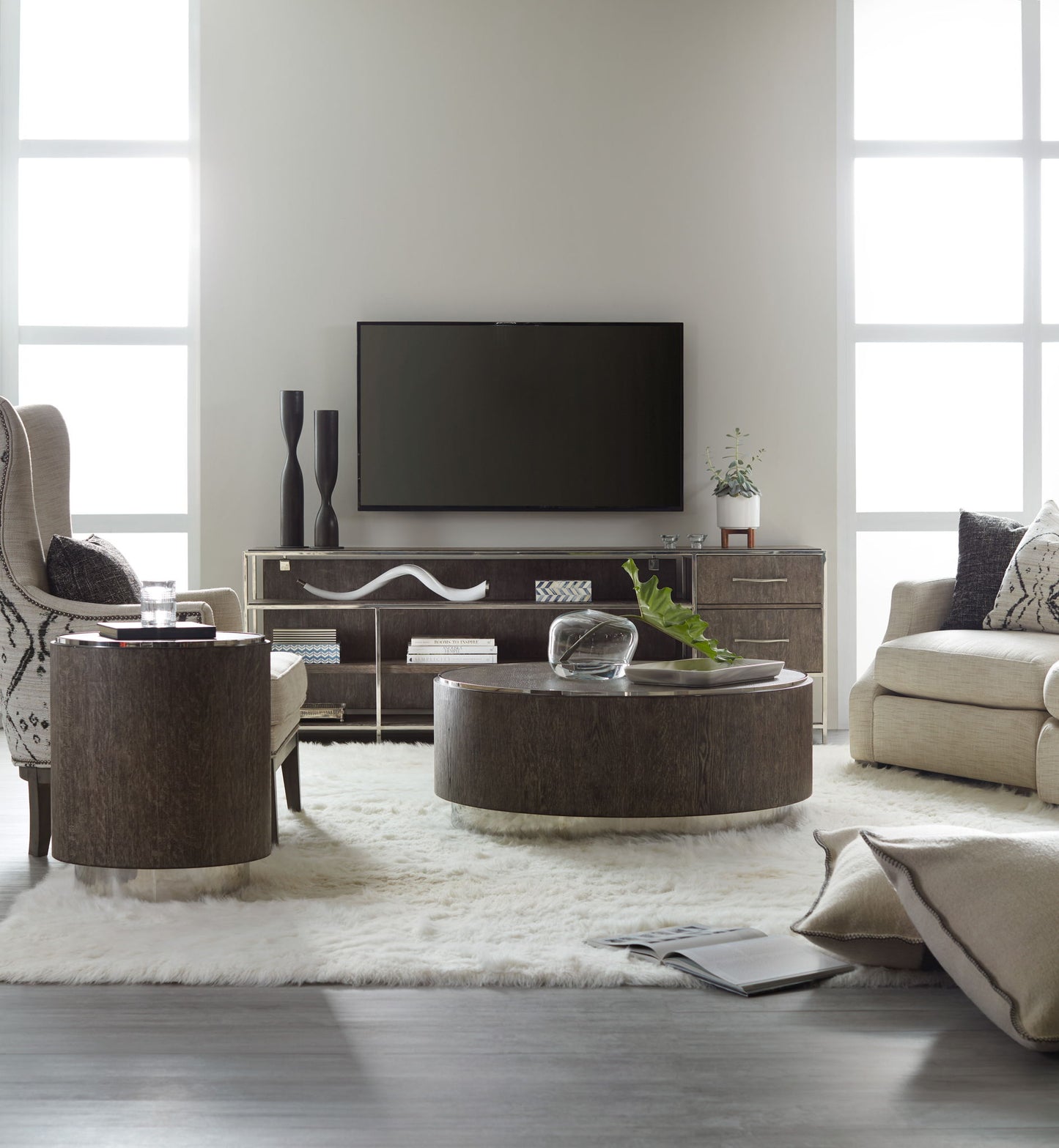 Storia - Round End Table - Dark Gray