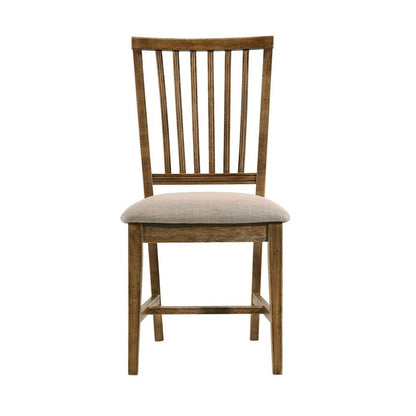 Wallace II - Side Chair (Set of 2) - Tan Linen & Weathered Oak