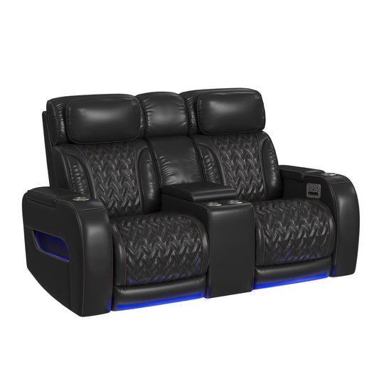 Prime Time - P3 Loveseat With LED, Wireless Charger Pocket, And Console