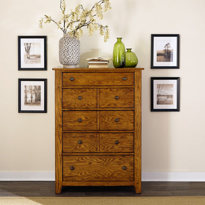 Grandpas Cabin - 5 Drawer Chest - Aged Oak