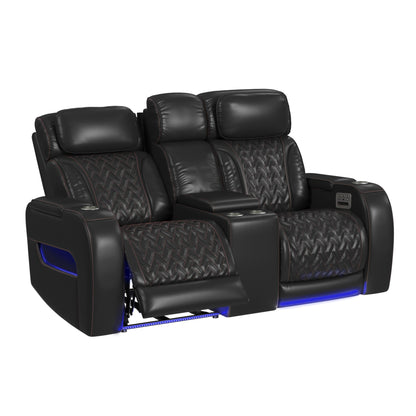 Prime Time - P3 Loveseat With LED, Wireless Charger Pocket, And Console
