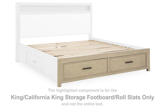 Calmoro - King/California King Storage Footboard/Roll Slats - Gray