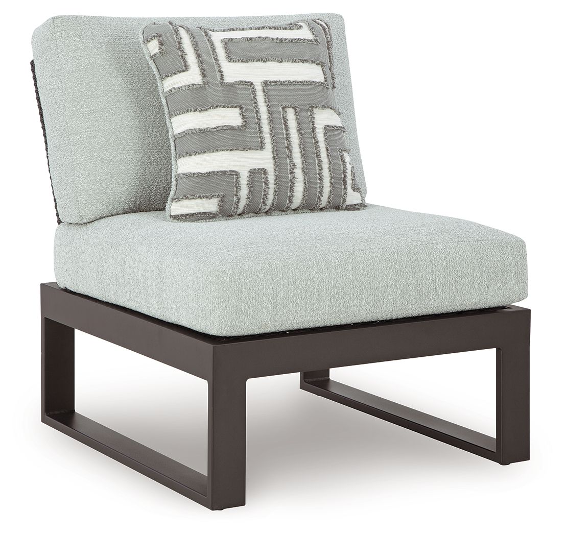 Beachloft - Armless Chair With Cushion - Black / Gray