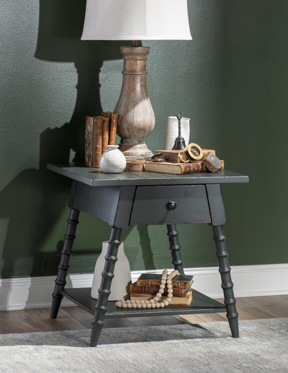 Vintage Market - Splayed Bobbin Leg 1 Drawer End Table