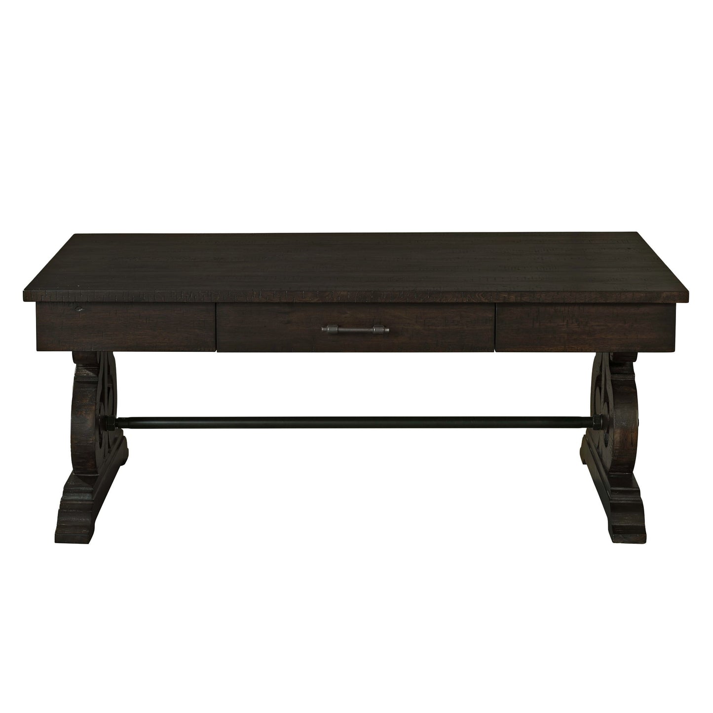 Stone - Coffee Table With PU Base - Dark Walnut