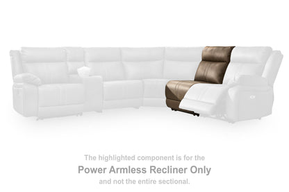 Max-Momentum - Power Armless Recliner With Adjustable Headrest - Biscotti