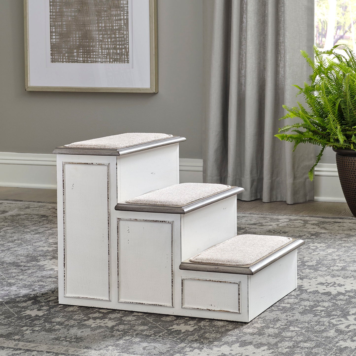 Magnolia Manor - Pet Steps - Antique White