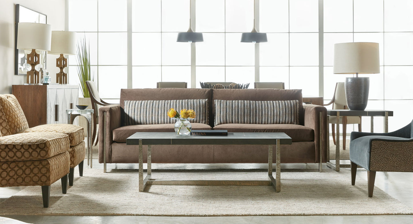 Chapman - Mixed Media Rectangle Cocktail Table - Pearl Silver / Dark Gray