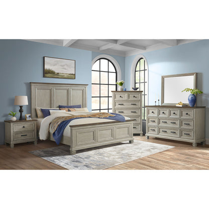 Farmington - 5 Drawer Chest - Medium Brown / Washed Stone