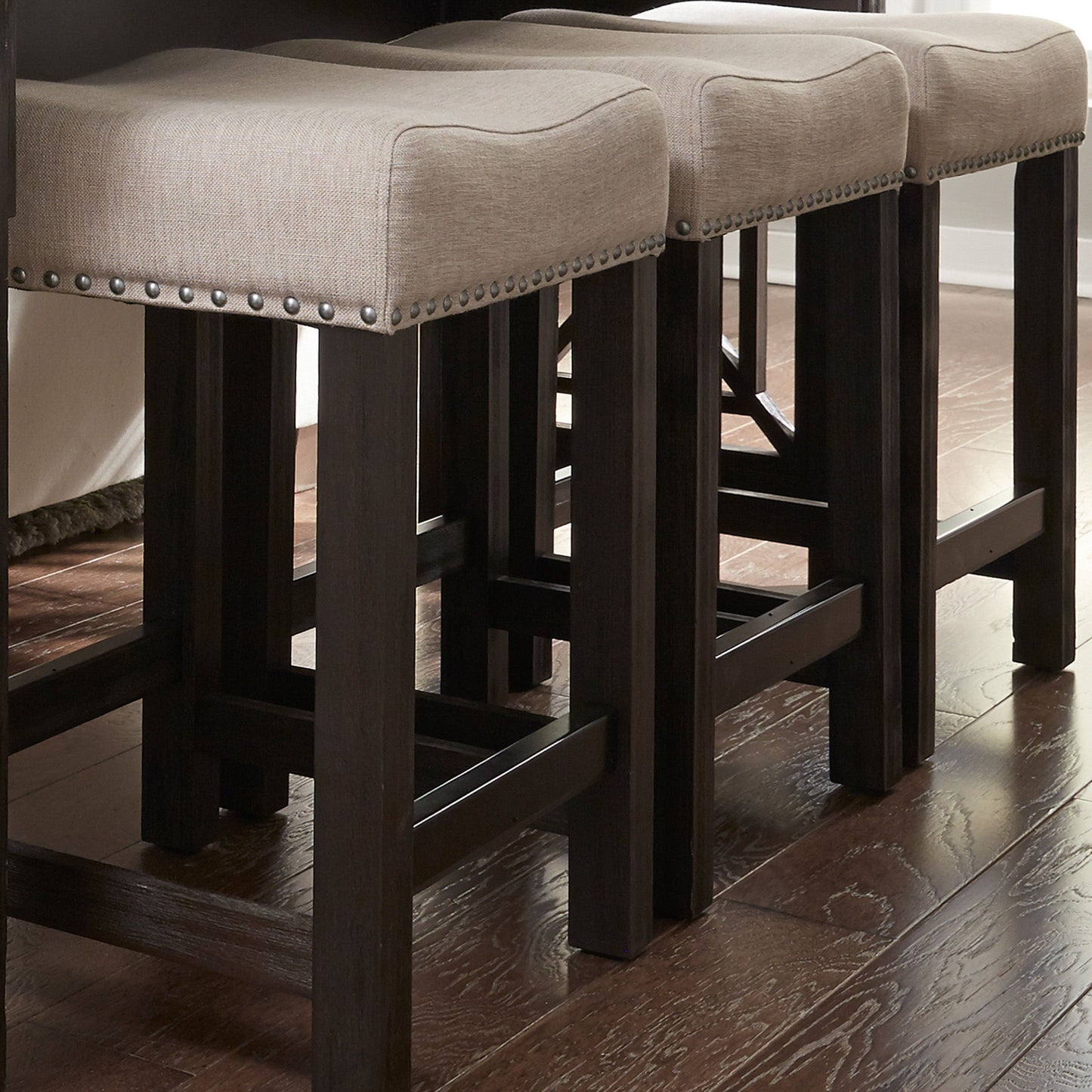 Heatherbrook - Upholstered Console Stool - Charcoal & Ash