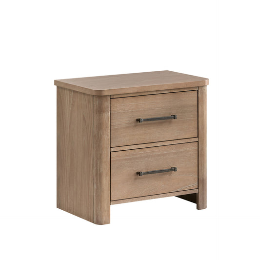 Anika - 2 Drawer Nightstand - Natural / Brown
