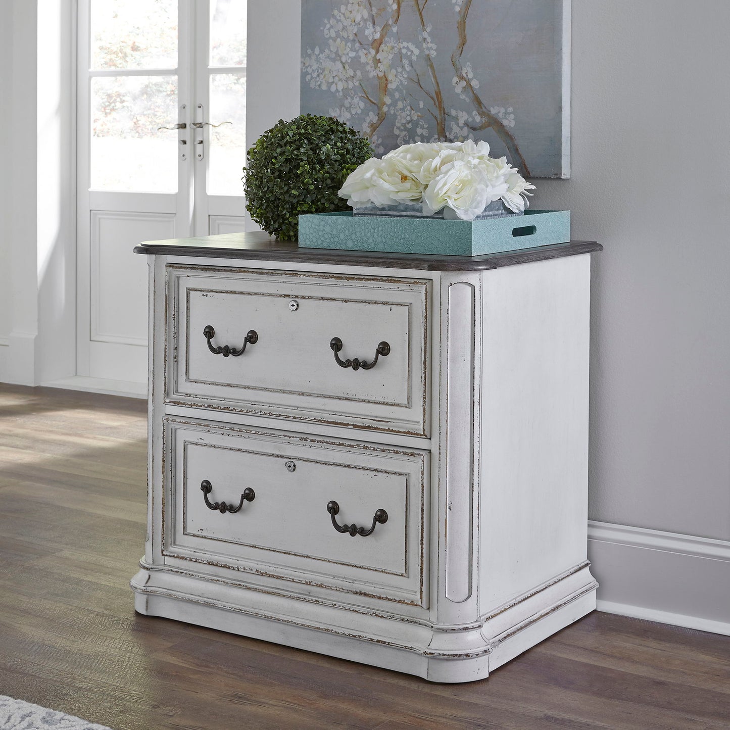 Magnolia Manor - Jr Executive Media Lateral File - Antique White