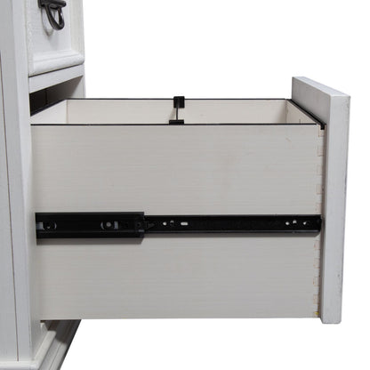 Allyson Park - Optional L Shaped Desk Set - Wirebrushed White / Charcoal