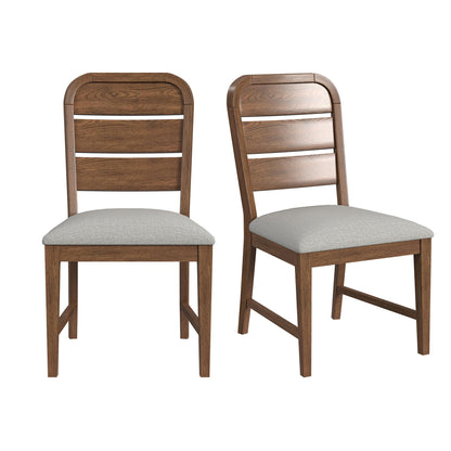 Glinda - Fabric Dining Side Chair (Set of 2) - Brown / Light Gray