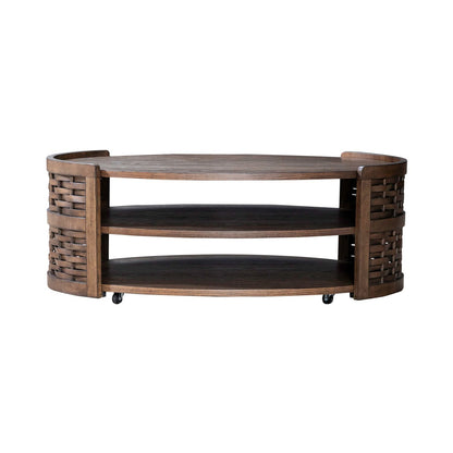 Warren Park - Oval Cocktail Table - Coffee Brown