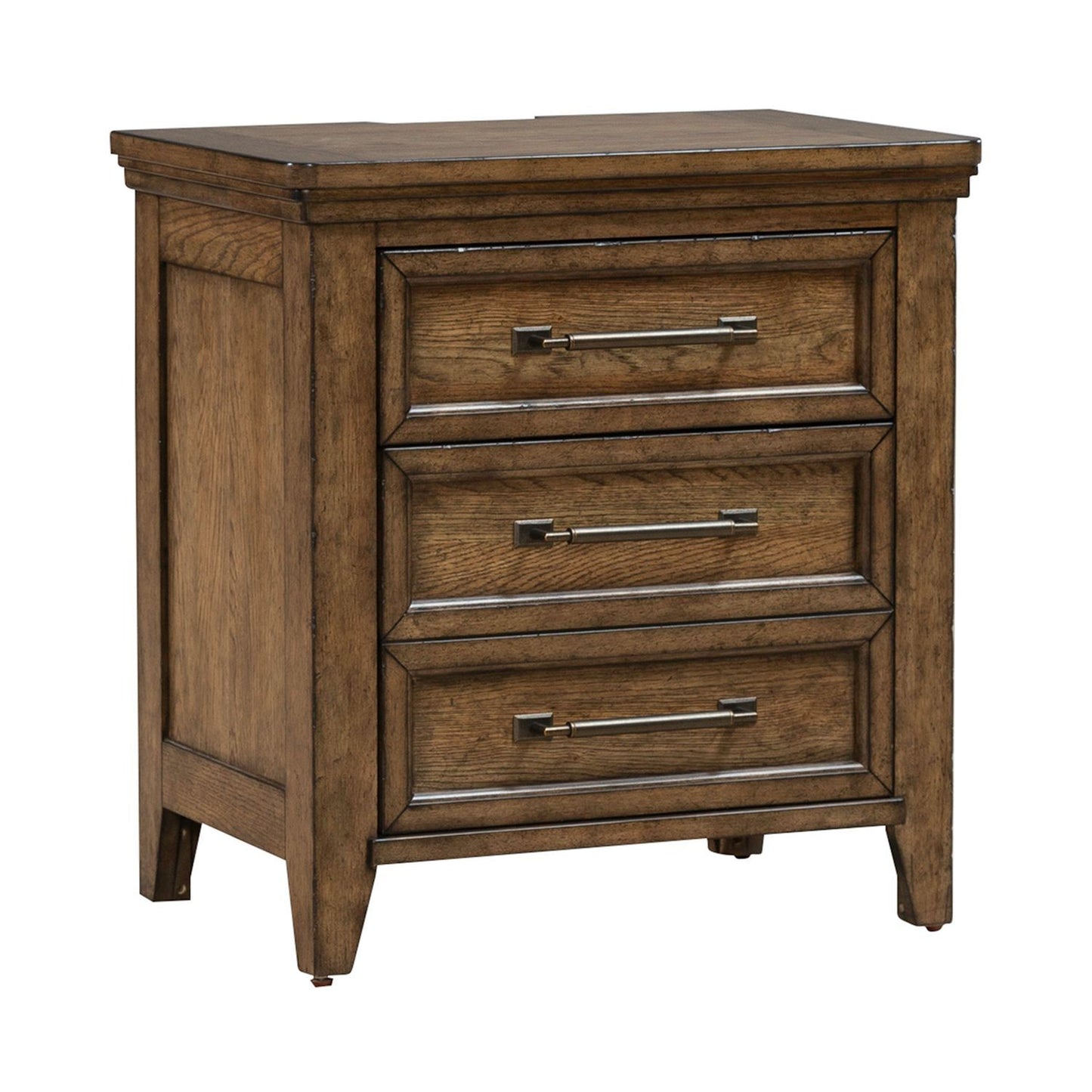 Carolina Park - Nightstand With Charging Station - Amber Brown