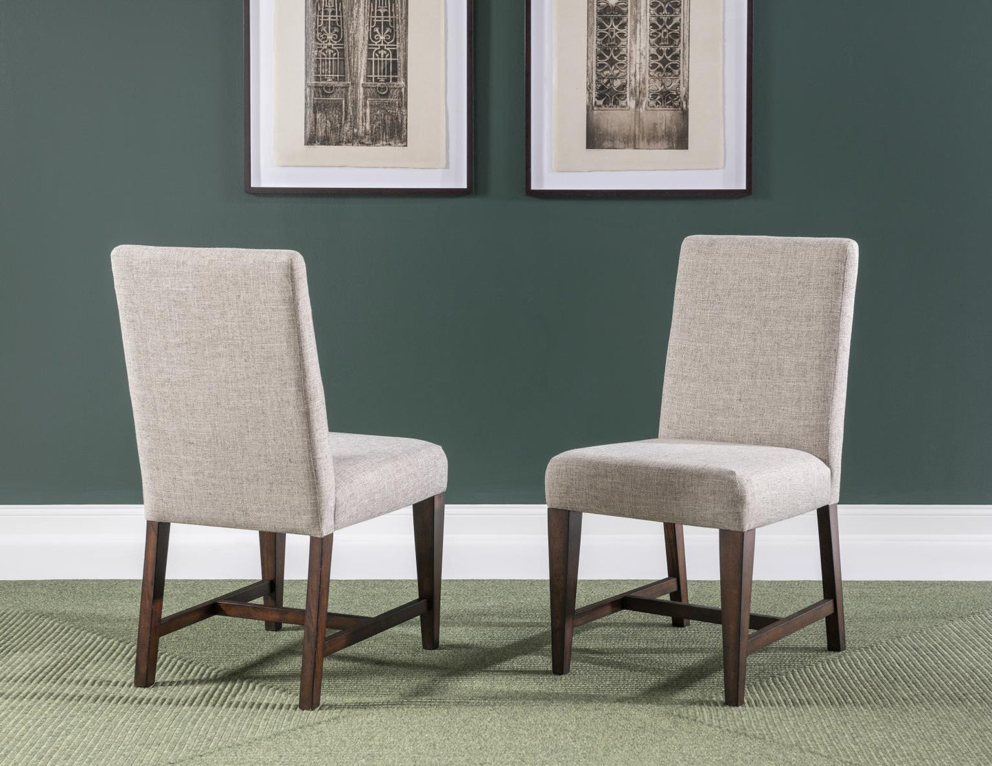 Fenmore - Upholstered Side Chair (Set of 2) - Mocha And Distressed Cherry