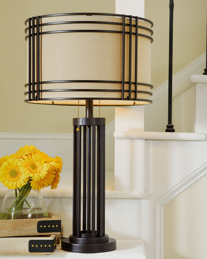Hanswell - Metal Table Lamp  - Dark Brown
