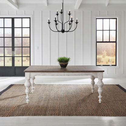 River Place - Rectangular Leg Table - Riverstone White & Tobacco