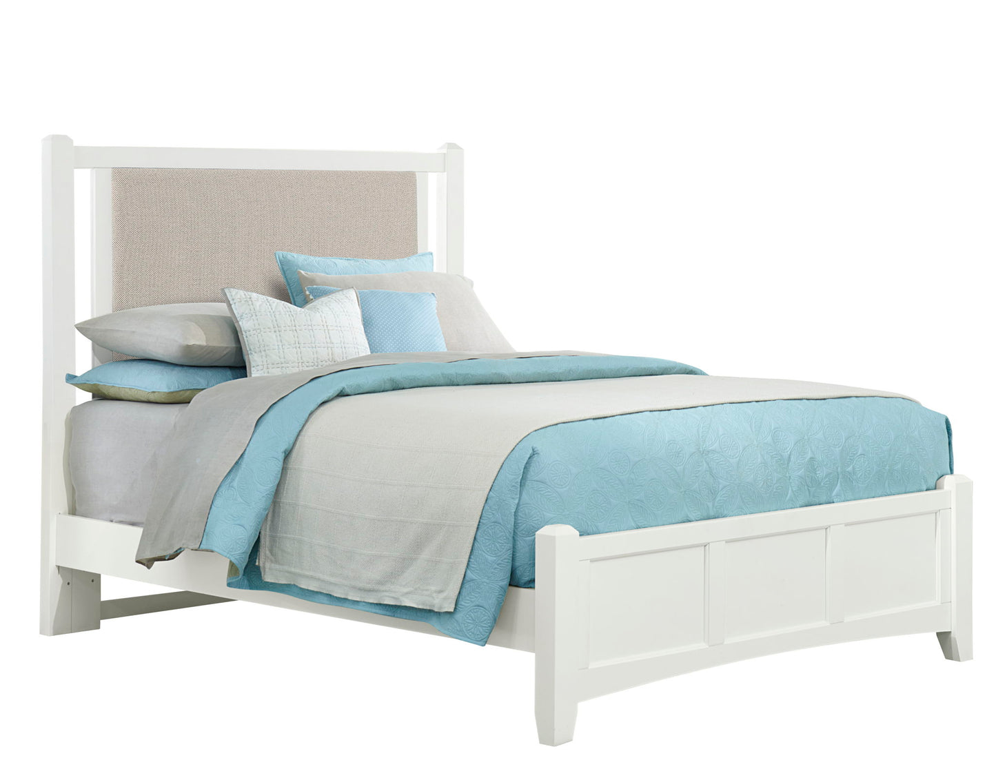 Bonanza - Pebble Gray Upholstered Bed With Mansion Footboard
