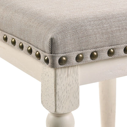 Tasnim - Counter Height Stool (Set of 2) - Tan Fabric & Antique White