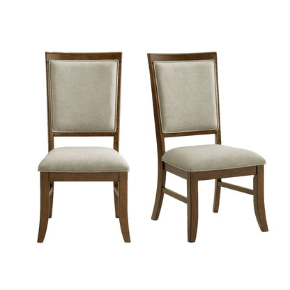 Phillipe - Dining Side Chair With Fabric (Set of 2) - Cherry And Gray