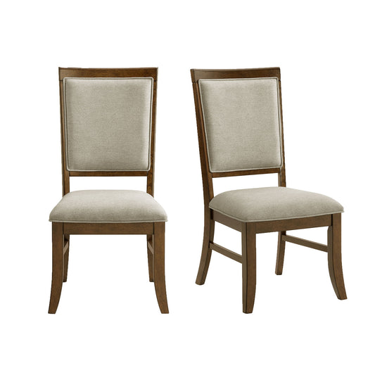 Phillipe - Dining Side Chair With Fabric (Set of 2) - Cherry And Gray