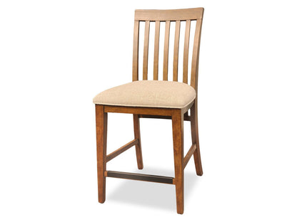 Langley - Slat Back Counter Height Chair (Set of 2) - Tawny Brown