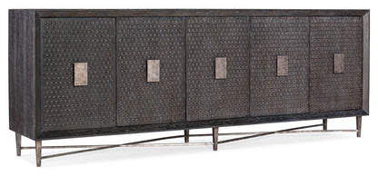 Melange - Keenan 5-Door Credenza - Dark Brown / Dark Gray
