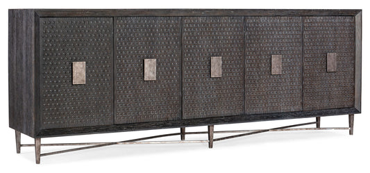 Melange - Keenan 5-Door Credenza - Dark Brown / Dark Gray