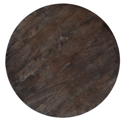 Commerce And Market - Carved Round Cocktail Table - Dark Brown / Gold
