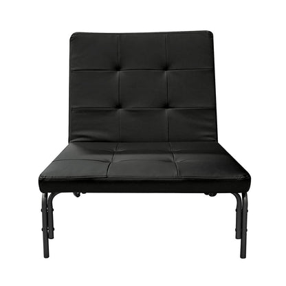 Senon - Adjustable Chair Futon - Silver & Black