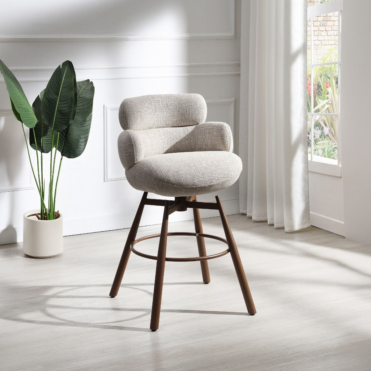 Jena - Fabric Counter Height Chair With Swivel