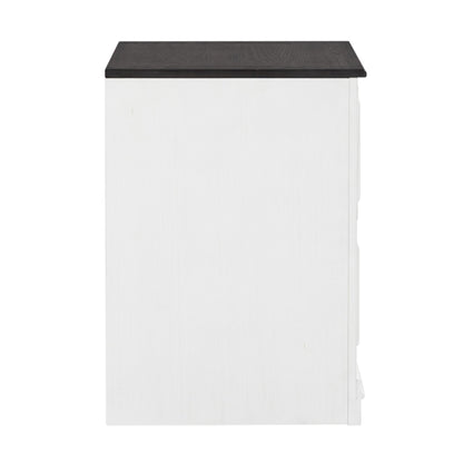 Allyson Park - Bunching Lateral File Cabinet - Wirebrushed White / Charcoal